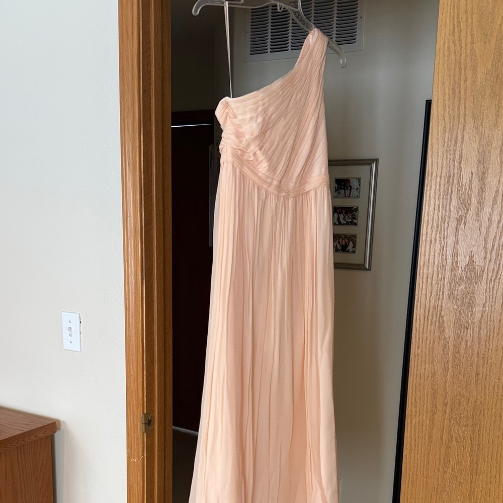 J. Crew Peach One-Shoulder Maxi Dress